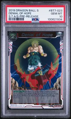 Broly Denial of Hope Pre-Release Stamped Foil Dragon Ball Card Game PSA 10 - Image 1