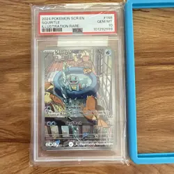 2024 POKEMON SCR EN-STELLAR CROWN ILLUSTRATION RARE #148 SQUIRTLE PSA 10 GEM MT - Image 1