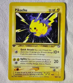 Pokemon Neo Genesis 1st Edition Picachu Regular Finish 70/111 Mint! Vintage - Image 1