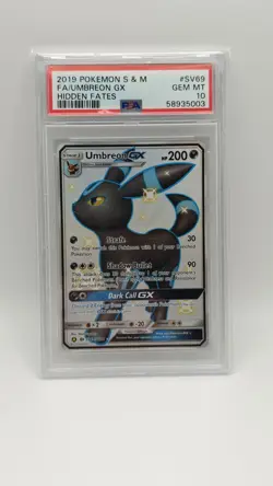 2019 Pokemon Sun & Moon Hidden Fates Shiny UMBREON GX SV69/SV94 PSA 10 GEM MINT - Image 1