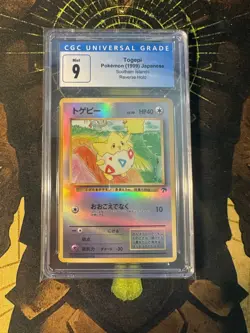 Pokemon Japanese Togepi Southern Islands Vintage Reverse Holo CGC 9 - Image 1