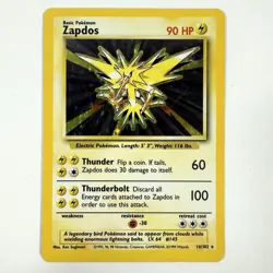 1999 Pokemon Zapdos • Base Set 16/102 • Lightly Played Holo - Image 1