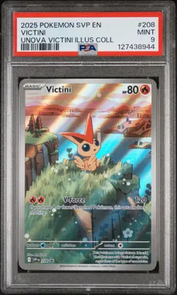2025 POKEMON SVP EN BLACK STAR PROMO 208 VICTINI UNOVA VICTINI COLLECTION PSA 9 - Image 1