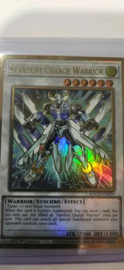 Stardust Charge Warrior YU-GI-OH Synchro Effect 1st Edition MAX GOLD MAGO-EN029 - Image 2