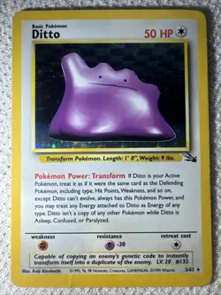 Ditto 3/62 Fossil Holo 1999 Vintage Pokemon Card - Image 1