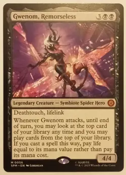 Gwenom, Remorseless #56 Regular Mythic MTG 2025 Marvel's Spider-Man (SPM) - Image 1