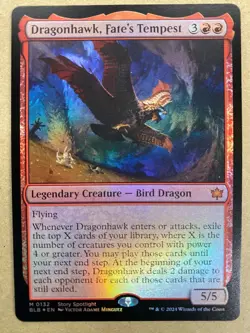 MTG 1x FOIL Dragonhawk, Fate's Tempest # 132 Bloomburrow Magic Gathering NM - Image 1