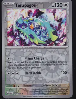 Terapagos Reverse Holo SV08: Surging Sparks 161/191 Pokemon Trading Card TCG - Image 1