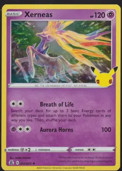 Xerneas Holo Rare Celebrations 012/025 Pokemon Trading Card TCG - Image 1