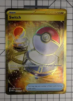 Pokemon 2023 Scarlet Violet 151 Hyper Rare Holo Card Switch 206/165 Gold - Image 1