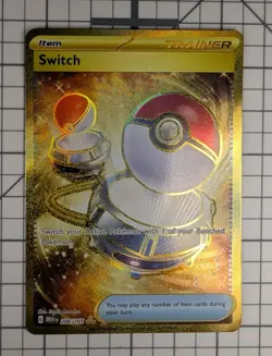Pokemon 2023 Scarlet Violet 151 Hyper Rare Holo Card Switch 206/165 Gold - Image 2