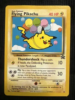 Flying Pikachu Pokemon Card 25 Black Star Promo Edition - Image 1