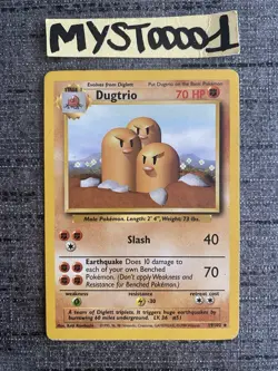 Carte Pokemon Dugtrio 19/102 Rare Set De Base Wizard Anglais Occasion - Image 1