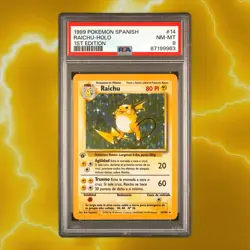 ⚡Pokemon Raichu Holo Rare 1st Edition Base Set #14 PSA 8 NM ✨[Spanish] - Image 1