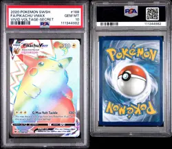 2020 POKEMON SWORD & SHIELD VIVID VOLTAGE SECRET FULL ART/PIKACHU VMAX PSA 10 - Image 2