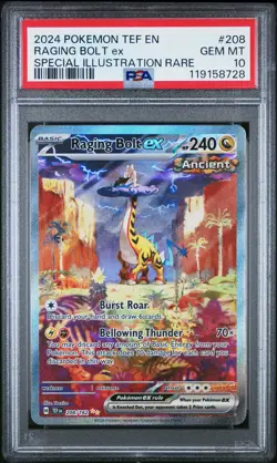 PSA 10 - Raging Bolt ex 208/162 SIR SV Temporal Forces - Pokemon - Image 1