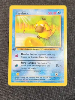 1st Edition Psyduck 53/62 Pokemon TCG WOTC Base Set Fossil LP - Image 1
