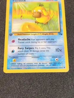 1st Edition Psyduck 53/62 Pokemon TCG WOTC Base Set Fossil LP - Image 2