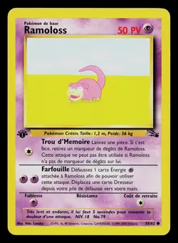 Pokemon Card - Ramoloss Slowpoke 55/62 FRENCH 1st Edition Fossil - Image 1