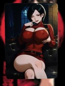 Ada Wong Resident Evil Anime Waifu Sexy Goddess Doujin Lewd Hentai Card - Image 1