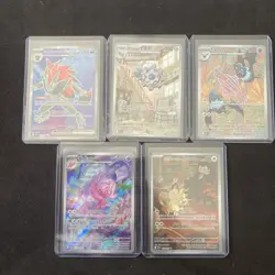 Team Rocket's Meowth 203/182 Sv10: Destined Rivals Holo 5 Card Lot 🔥 🔥See Pics - Image 1