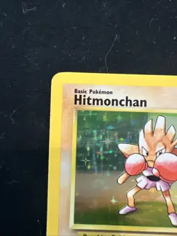 Pokemon TCG Base Set Hitmonchan Card #007/102 Holo MP- - Image 2