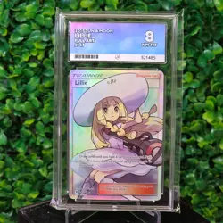 Pokemon Card Lillie 147/149 Sun & Moon Full Art Trainer Graded ACE 8 NM-MT - Image 1