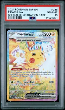 2024 POKEMON SSP EN-SURGING SPARKS SPECIAL ILLUSTRATION RARE PIKACHU EX PSA 10 - Image 1