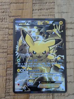 2016 POKEMON XY BLACK STAR PIKACHU EX PROMO RED & BLUE COLLECTION XY124 (LP) - Image 1