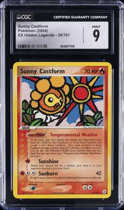 2004 POKEMON EX HIDDEN LEGENDS #26/101 SUNNY CASTFORM CGC 9 - Image 1
