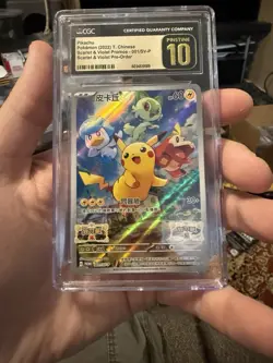 Pikachu Pre-Order Promo 001/SV-P Pokemon Chinese CGC Pristine 10 - Image 1
