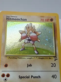 Hitmonchan 8/130 Base Set 2 Holo Rare Pokemon NM/Mint - Image 2