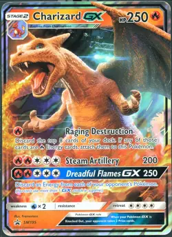 2019 TCG Pokemon #SM195 Charizard GX Jumbo Oversized Sun & Moon Black Star Promo - Image 2