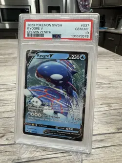 Pokemon Sword & Shield Crown Zenith ULTRA RARE Full Art Kyogre V PSA 10 037/159 - Image 5
