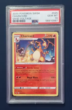 Charizard 025/185 Vivid Voltage Non-Holo Rare Pokemon Card PSA 10 Gem Mint - Image 1