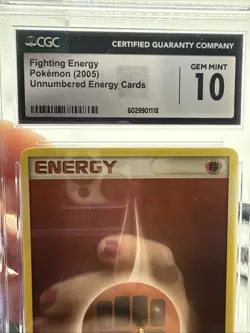 2005 Pokemon League Promo Unnumbered Fighting Energy CGC 10 - Image 2