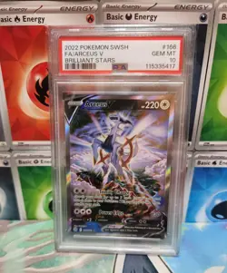 2022 POKEMON SWORD & SHIELD BRILLIANT STARS #166 FULL ART/ARCEUS V PSA 10 - Image 1