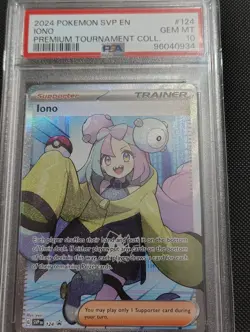 Pokemon TCG Iono Premium Tournament Coll #124 PSA 10 Gem Full Art Promo - Image 1