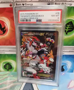2015 Pokemon Team Magma's Groudon EX XY Double Crisis #15/34 PSA 8 NM-MT English - Image 1