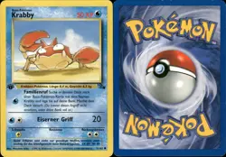 Pokemon - Fossil - 1999 - Krabby - Deutsch - EXC - 51/62 - 1.Edition - Image 1