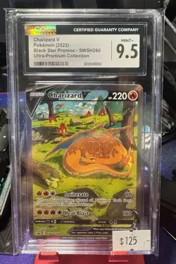 CGC 9.5 MINT+ Charizard V SWSH260 FULL ART HOLO 260 SWSH PROMO Pokemon Card - Image 1