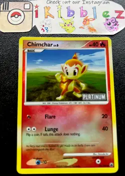 Chimchar 56/100 LP Reverse Holo Platinum Stamped Pokemon Card. Fast Shipping! - Image 1