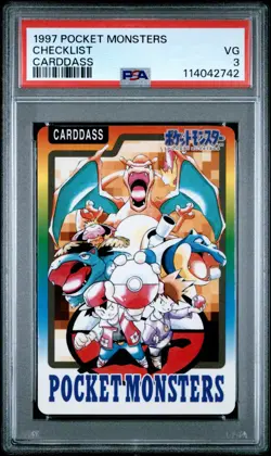 Pokemon Card Checklist Carddass 1997 Charizard Blastoise Venusaur PSA 3 VG - Image 1