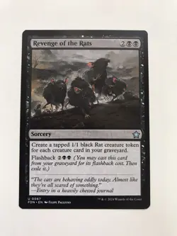Revenge of the Rats MTG Magic the Gathering Card NM Near Mint FDN - Image 1