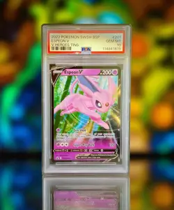 2022 Pokemon PSA 10 SWSH201 #201 Espeon V Black Star Promo Card, Sword & Shield - Image 1