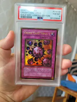 YUGIOH - PSA 8 - 2008 - GLD1-EN038 - CRUSH CARD VIRUS - GOLD ULTRA - LIMITED - Image 1