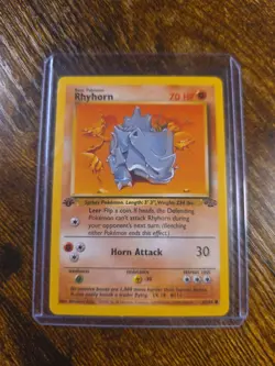 Rhyhorn 61/64 1st Edition Jungle WOTC Pokemon Card LP - Image 1