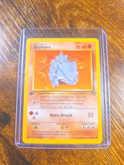 Rhyhorn 61/64 1st Edition Jungle WOTC Pokemon Card LP - Image 2