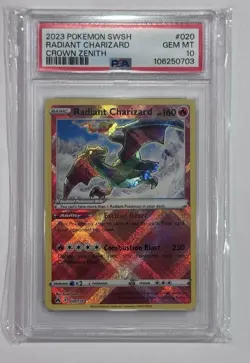 Pokemon TCG Radiant Charizard Crown Zenith Holo Card 020/159 PSA Gem Mint 10 - Image 1