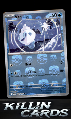 Vanillite (Master Ball Pattern) 027/086 Pokemon Common SV: White Flare Card NM - Image 1